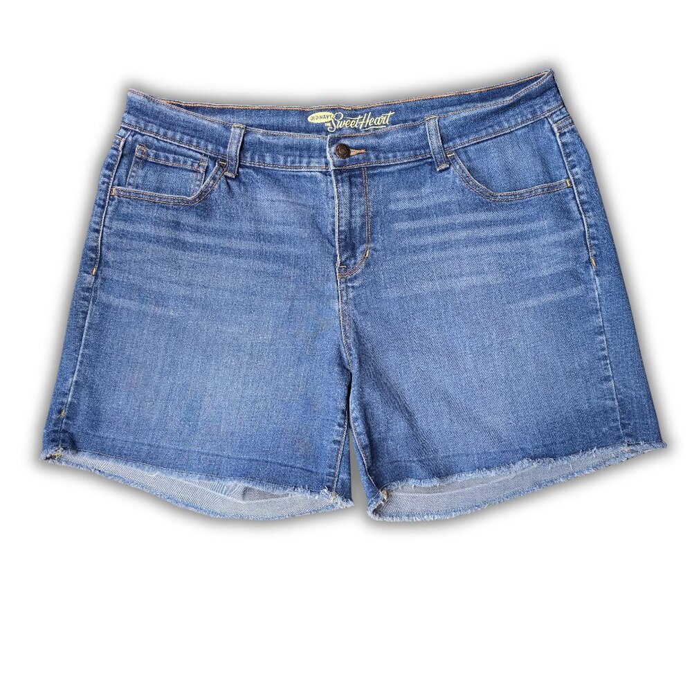 Women's Size 14 Old Navy The Sweetheart Boyfriend Stretch Cut-Off Shorts
